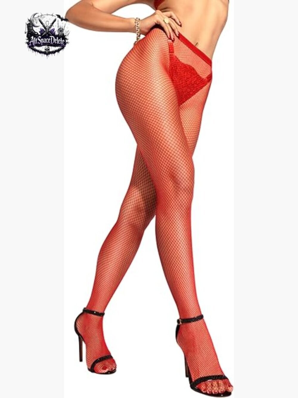 High Waist Mesh Tights Reinforced Toe Fishnet Stockings Women's Size